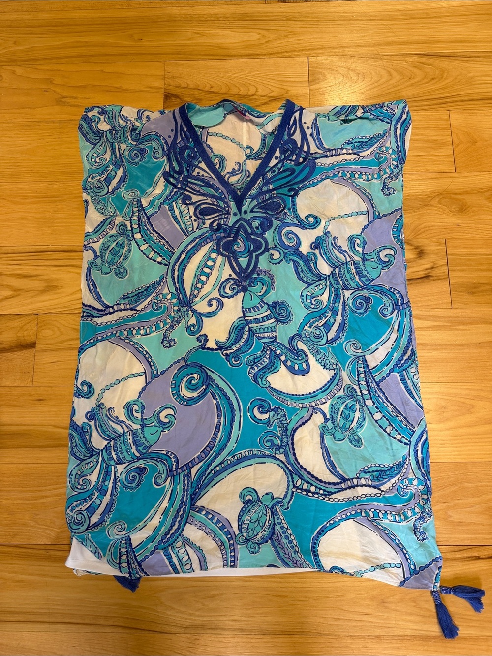 Lily Pulitzer Blue & Aqua Swirl Beach Cover-Up